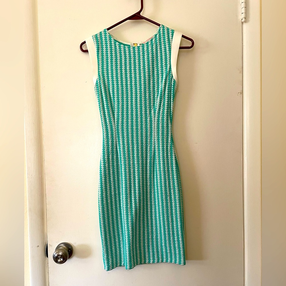 Love…Ady dress, turquoise and cream colors. Beautiful never worn, extra small